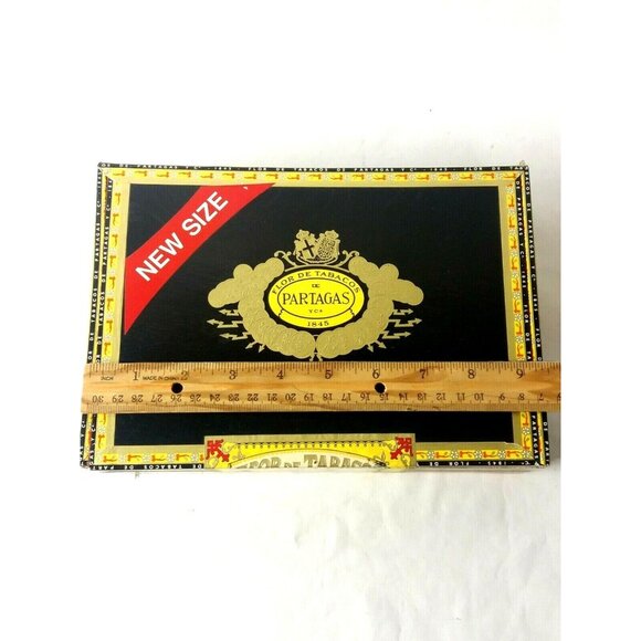 Partagas Wooden Cigar Boxes Empty Storage Lot of 2 Black Label Spanish Rosado - Picture 2 of 10